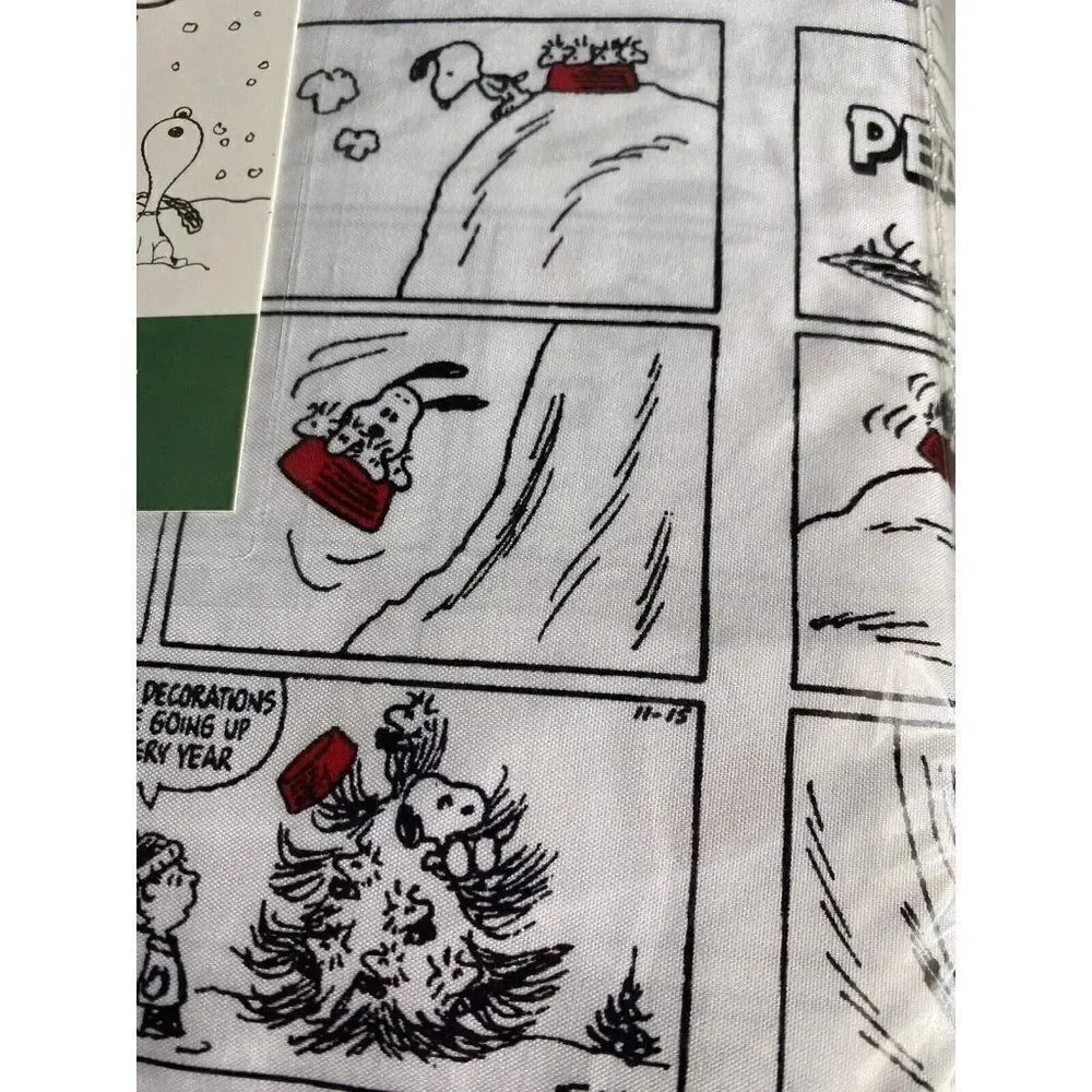 Peanuts Snoopy Holiday Christmas Comic Strip Queen Size‎ Soft Sheet Set NEW